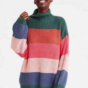 American Eagle Colorblock Turtleneck Sweater
